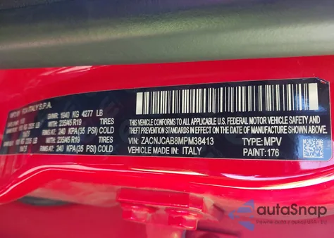 2021 Jeep Renegade Jeepster Fwd z USA, uszkodzony, nr VIN ZACNJCAB8MPM38413